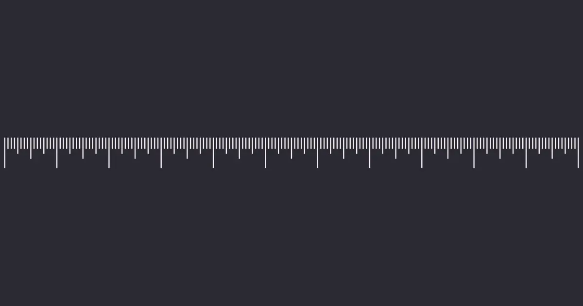 Black background with a simple white ruler marked in centimeters, emphasizing a minimalist design.